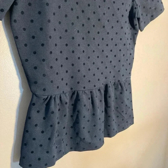 Madewell black  polka dots peplum top - Picture 3 of 5